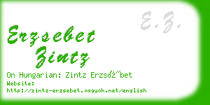erzsebet zintz business card